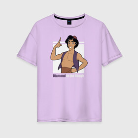 Женская футболка хлопок Oversize с принтом Аладдин , 100% хлопок | свободный крой, круглый ворот, спущенный рукав, длина до линии бедер
 | aladdin | diamond in the rough | vdkimel | аладдин