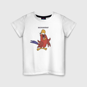 Детская футболка хлопок с принтом Яго , 100% хлопок | круглый вырез горловины, полуприлегающий силуэт, длина до линии бедер | aladdin | iago | vdkimel | аладдин | яго
