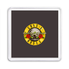 Магнит 55*55 с принтом Guns n Roses , Пластик | Размер: 65*65 мм; Размер печати: 55*55 мм | music | rock | группа | звезда | рок