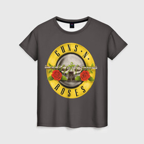 Женская футболка 3D с принтом Guns n Roses , 100% полиэфир ( синтетическое хлопкоподобное полотно) | прямой крой, круглый вырез горловины, длина до линии бедер | music | rock | группа | звезда | рок