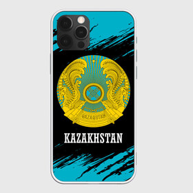 Чехол для iPhone 12 Pro Max с принтом KAZAKHSTAN КАЗАХСТАН , Силикон |  | flag | kazakhstan | qazaqstan | герб | захах | казахстан | кахахи | лого | нур султан | республика | символ | страна | флаг