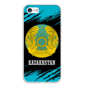 Чехол для iPhone 5/5S матовый с принтом KAZAKHSTAN / КАЗАХСТАН , Силикон | Область печати: задняя сторона чехла, без боковых панелей | Тематика изображения на принте: flag | kazakhstan | qazaqstan | герб | захах | казахстан | кахахи | лого | нур султан | республика | символ | страна | флаг
