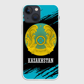 Чехол для iPhone 13 mini с принтом KAZAKHSTAN   КАЗАХСТАН ,  |  | flag | kazakhstan | qazaqstan | герб | захах | казахстан | кахахи | лого | нур султан | республика | символ | страна | флаг