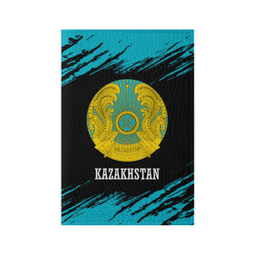 Обложка для паспорта матовая кожа с принтом KAZAKHSTAN / КАЗАХСТАН , натуральная матовая кожа | размер 19,3 х 13,7 см; прозрачные пластиковые крепления | flag | kazakhstan | qazaqstan | герб | захах | казахстан | кахахи | лого | нур султан | республика | символ | страна | флаг