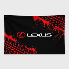 Флаг-баннер с принтом LEXUS / ЛЕКСУС , 100% полиэстер | размер 67 х 109 см, плотность ткани — 95 г/м2; по краям флага есть четыре люверса для крепления | auto | lexus | logo | moto | symbol | авто | автомобиль | гонки | лексус | лого | логотип | логотипы | марка | машина | мото | символ | символы