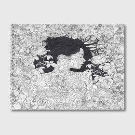 Альбом для рисования с принтом Природная девушка , 100% бумага
 | матовая бумага, плотность 200 мг. | Тематика изображения на принте: 