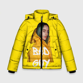 Зимняя куртка для мальчиков 3D с принтом Billie Eilish(Билли Айлиш) , ткань верха — 100% полиэстер; подклад — 100% полиэстер, утеплитель — 100% полиэстер | длина ниже бедра, удлиненная спинка, воротник стойка и отстегивающийся капюшон. Есть боковые карманы с листочкой на кнопках, утяжки по низу изделия и внутренний карман на молнии. 

Предусмотрены светоотражающий принт на спинке, радужный светоотражающий элемент на пуллере молнии и на резинке для утяжки | Тематика изображения на принте: bad guy | billie eilish | билли айлиш | музыка | популярная музыка