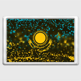 Магнит 45*70 с принтом КАЗАХСТАН / KAZAKHSTAN , Пластик | Размер: 78*52 мм; Размер печати: 70*45 | Тематика изображения на принте: flag | kazakhstan | qazaqstan | герб | захах | казахстан | кахахи | лого | нур султан | республика | символ | страна | флаг