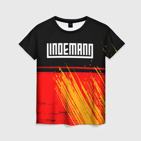 Женская футболка 3D с принтом LINDEMANN / ЛИНДЕМАНН , 100% полиэфир ( синтетическое хлопкоподобное полотно) | прямой крой, круглый вырез горловины, длина до линии бедер | lindeman | lindemann | logo | music | rammstein | ramstein | rock | til | till | линдеман | линдеманн | лого | логотип | логотипы | музыка | раммштайн | рамштайн | рок | символ | символы | солист | тилль | тиль