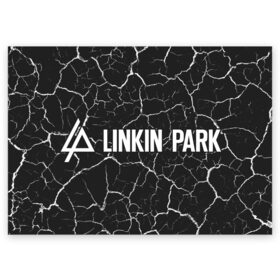 Поздравительная открытка с принтом LINKIN PARK / ЛИНКИН ПАРК , 100% бумага | плотность бумаги 280 г/м2, матовая, на обратной стороне линовка и место для марки
 | 
