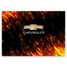 Поздравительная открытка с принтом CHEVROLET. , 100% бумага | плотность бумаги 280 г/м2, матовая, на обратной стороне линовка и место для марки
 | 2020 | auto | chevrolet | sport | авто | автомобиль | автомобильные | бренд | марка | машины | спорт | шевроле