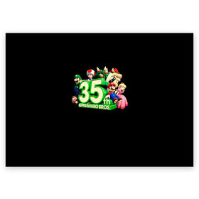 Поздравительная открытка с принтом Mario , 100% бумага | плотность бумаги 280 г/м2, матовая, на обратной стороне линовка и место для марки
 | 35 | mario | mario 3d all stars | mario 3d world | mario bros | super mario | марио