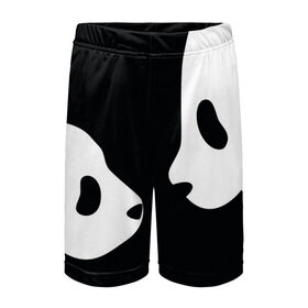 Детские спортивные шорты 3D с принтом Panda ,  100% полиэстер
 | пояс оформлен широкой мягкой резинкой, ткань тянется
 | Тематика изображения на принте: bearcat | coon bear | panda | бамбуковый медвед | большая панда | гигантская панда