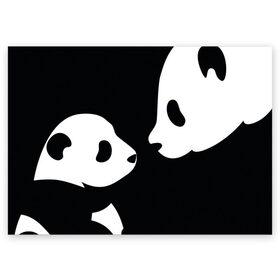 Поздравительная открытка с принтом Panda , 100% бумага | плотность бумаги 280 г/м2, матовая, на обратной стороне линовка и место для марки
 | Тематика изображения на принте: bearcat | coon bear | panda | бамбуковый медвед | большая панда | гигантская панда