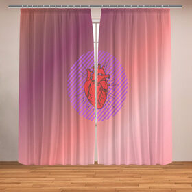 Фотошторы с принтом Сердечко на розовом фоне , Блэкаут (светозащита 90%) / Габардин (светозащита 40% | 2 полотна шириной по 145 см; Высота 200-300 см; Крепление: шторная лента (на крючки); | круг | любовь | неон | полосатый | розовый | сердце | сияние | фиолетовый