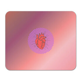 Коврик для мышки прямоугольный с принтом Сердечко на розовом фоне , натуральный каучук | размер 230 х 185 мм; запечатка лицевой стороны | круг | любовь | неон | полосатый | розовый | сердце | сияние | фиолетовый