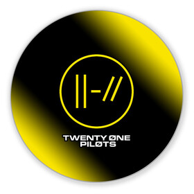 Коврик для мышки круглый с принтом TWENTY ONE PILOTS / 21 PILOTS , резина и полиэстер | круглая форма, изображение наносится на всю лицевую часть | logo | music | one | pilots | rock | symbol | top | twenty | twentyonepilots | ван | группа | лого | логотип | логотипы | музыка | пилотс | рок | символ | символы | твенти | топ
