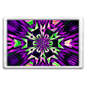 Магнит 45*70 с принтом Kaleidoscope , Пластик | Размер: 78*52 мм; Размер печати: 70*45 | Тематика изображения на принте: abstraction | fractal | kaleidoscope | light green | pattern | purple | symmetry | абстракция | калейдоскоп | салатовый | симметрия | узор | фиолетовый | фрактал
