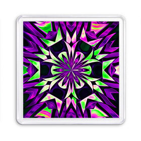 Магнит 55*55 с принтом Kaleidoscope , Пластик | Размер: 65*65 мм; Размер печати: 55*55 мм | Тематика изображения на принте: abstraction | fractal | kaleidoscope | light green | pattern | purple | symmetry | абстракция | калейдоскоп | салатовый | симметрия | узор | фиолетовый | фрактал