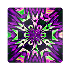 Магнит виниловый Квадрат с принтом Kaleidoscope , полимерный материал с магнитным слоем | размер 9*9 см, закругленные углы | Тематика изображения на принте: abstraction | fractal | kaleidoscope | light green | pattern | purple | symmetry | абстракция | калейдоскоп | салатовый | симметрия | узор | фиолетовый | фрактал