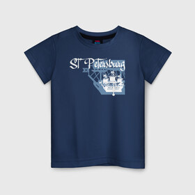 Детская футболка хлопок с принтом Saint Petersburg , 100% хлопок | круглый вырез горловины, полуприлегающий силуэт, длина до линии бедер | petersburg | piter | saint petersburg | ship | кораблик | петербург | питер | санкт петербург