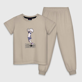 Детская пижама хлопок с принтом Hunter x Hunter , 100% хлопок |  брюки и футболка прямого кроя, без карманов, на брюках мягкая резинка на поясе и по низу штанин
 | killua | мультфильм | охотник х охотник
