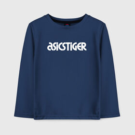 Детский лонгслив хлопок с принтом ASICSTIGER , 100% хлопок | круглый вырез горловины, полуприлегающий силуэт, длина до линии бедер | acics | asics | asicstiger | tiger | voleybal | volleyball | асикс | волебол | волейбол | волейболист | волейболистка | воллейбол | тигр