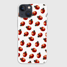 Чехол для iPhone 13 mini с принтом Нашествие божьих коровок ,  |  | animals | cute | girl | ladybug | nature | pattern | red | summer | бабочки | божьи коровки | божья коровка | горошек | девушкам | животные | жук | жуки | кружочки | крылья | лето | милые | насекомые | паттерн | пауки | подарок