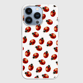 Чехол для iPhone 13 Pro с принтом Нашествие божьих коровок ,  |  | animals | cute | girl | ladybug | nature | pattern | red | summer | бабочки | божьи коровки | божья коровка | горошек | девушкам | животные | жук | жуки | кружочки | крылья | лето | милые | насекомые | паттерн | пауки | подарок