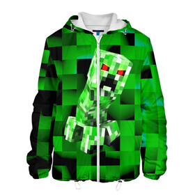 Мужская куртка 3D с принтом Minecraft creeper , ткань верха — 100% полиэстер, подклад — флис | прямой крой, подол и капюшон оформлены резинкой с фиксаторами, два кармана без застежек по бокам, один большой потайной карман на груди. Карман на груди застегивается на липучку | blox | creeper | dungeons | game | geometry | logo | pixel | steve | алекс | герои | детям | зелень | игра | квадраты | крипер | куб | логотипы игр | майнкрафт | мальчикам | мобы | персонажи | пиксель | пиксельный | подземелья