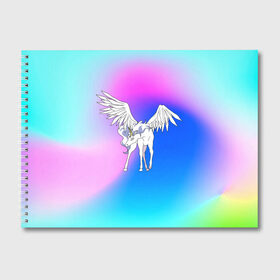 Альбом для рисования с принтом Пегас Гелиос , 100% бумага
 | матовая бумага, плотность 200 мг. | anime | luna | princess | sailor moon | wings | ангел | градиент | детям | единорог | звезды | конь | красивый | крылья | лошадка | луна | любовь | марс | мифический | небеса | перья | радуга | сейлор мун | сказочный | токио