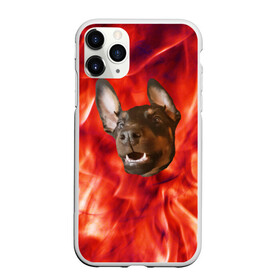 Чехол для iPhone 11 Pro матовый с принтом Огненый Пес , Силикон |  | голова | горячий | горящий | доберман | животное | зверек | зверь | зубы | клык | красный | лицо | овчарка | огонь | пес | пламя | рот | ротвейлер | свет | собака | удивленный | улыбка | щенок