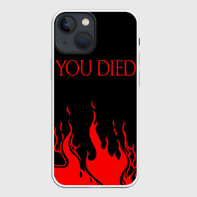 Чехол для iPhone 13 mini с принтом YOU DIED ,  |  | Тематика изображения на принте: dark souls | dark souls iii | дарк солс | дарк соулс | темные души | черные души