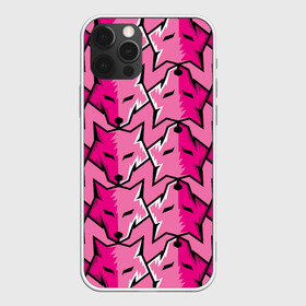 Чехол для iPhone 12 Pro Max с принтом Pink pattern , Силикон |  | Тематика изображения на принте: ears | eyes | fashion | muzzle | pattern | pink | vanguard | wolf | авангард | волк | глаза | мода | розовый | узор | уши