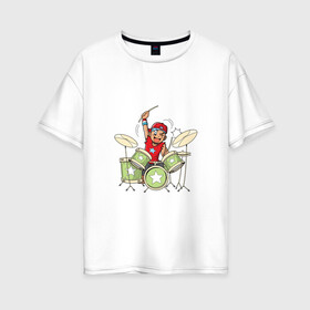 Женская футболка хлопок Oversize с принтом Аниме барабанщик , 100% хлопок | свободный крой, круглый ворот, спущенный рукав, длина до линии бедер
 | аниме | аниме барабанщик | аниме парень | барабан | кун | манга