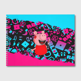 Альбом для рисования с принтом Roblox piggy Свинка Пигги , 100% бумага
 | матовая бумага, плотность 200 мг. | Тематика изображения на принте: game | piggy | roblox | блок | игра | игрушка | лего | майнкрафт | персонажи | персонажи из кубиков | пигги | роблокс | робот | свинка