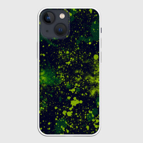 Чехол для iPhone 13 mini с принтом Camouflage ,  |  | camouflage | paint | paints | брызги | брызги краски | брызги красок | жёлто зеленый | зеленая | зелено жёлтый | зеленый | зеленый камуфляж | камуфляж | краска | краски | милитари | пятна краски | разводы