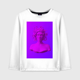 Детский лонгслив хлопок с принтом Vaporwave art 1-1 , 100% хлопок | круглый вырез горловины, полуприлегающий силуэт, длина до линии бедер | aesthetic | electronica | music | киберпанк | лаунж | музыка | поп | скульптура