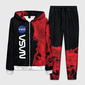 Мужской костюм 3D с принтом NASA НАСА , 100% полиэстер | Манжеты и пояс оформлены тканевой резинкой, двухслойный капюшон со шнурком для регулировки, карманы спереди | 