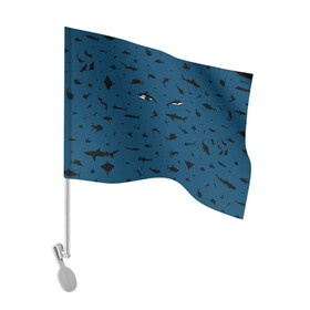 Флаг для автомобиля с принтом Fish , 100% полиэстер | Размер: 30*21 см | dolphin | fish | killer whale | see life | shark | акула | дельфин | касатка | морские обитатели | рыба