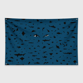 Флаг-баннер с принтом Fish , 100% полиэстер | размер 67 х 109 см, плотность ткани — 95 г/м2; по краям флага есть четыре люверса для крепления | dolphin | fish | killer whale | see life | shark | акула | дельфин | касатка | морские обитатели | рыба