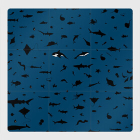 Магнитный плакат 3Х3 с принтом Fish , Полимерный материал с магнитным слоем | 9 деталей размером 9*9 см | Тематика изображения на принте: dolphin | fish | killer whale | see life | shark | акула | дельфин | касатка | морские обитатели | рыба