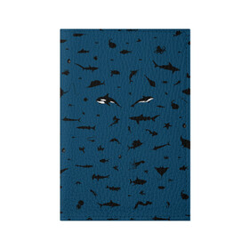 Обложка для паспорта матовая кожа с принтом Fish , натуральная матовая кожа | размер 19,3 х 13,7 см; прозрачные пластиковые крепления | dolphin | fish | killer whale | see life | shark | акула | дельфин | касатка | морские обитатели | рыба