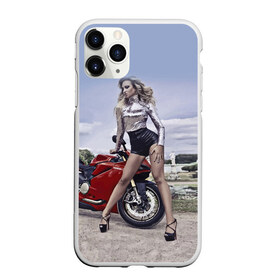Чехол для iPhone 11 Pro Max матовый с принтом Biker Olga , Силикон |  | celebrity | clouds | fashion | girl | model | motorcycle | nature | pose | sky | star | девушка | звезда | знаменитость | мода | модель | мотоцикл | небо | облака | природа