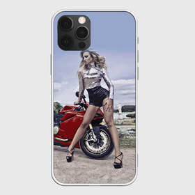 Чехол для iPhone 12 Pro Max с принтом Biker Olga , Силикон |  | celebrity | clouds | fashion | girl | model | motorcycle | nature | pose | sky | star | девушка | звезда | знаменитость | мода | модель | мотоцикл | небо | облака | природа