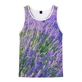Мужская майка 3D с принтом Lavender field , 100% полиэстер | круглая горловина, приталенный силуэт, длина до линии бедра. Пройма и горловина окантованы тонкой бейкой | Тематика изображения на принте: field | green | lavender | nature | summer | violet | бутон | клумба. | лаванда | лето | лиловый | поле | сиреневый | фиолетовый | цветение | цветок | цветы