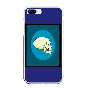 Чехол для iPhone 7Plus/8 Plus матовый с принтом skull in side view , Силикон | Область печати: задняя сторона чехла, без боковых панелей | Тематика изображения на принте: skull | профиль | фон | череп
