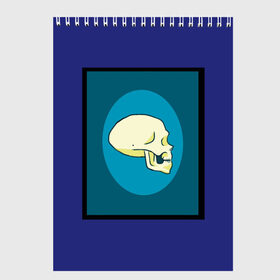 Скетчбук с принтом skull in side view , 100% бумага
 | 48 листов, плотность листов — 100 г/м2, плотность картонной обложки — 250 г/м2. Листы скреплены сверху удобной пружинной спиралью | Тематика изображения на принте: skull | профиль | фон | череп