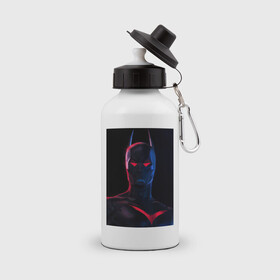 Бутылка спортивная с принтом BATMAN , металл | емкость — 500 мл, в комплекте две пластиковые крышки и карабин для крепления | batman | black | dark | neon