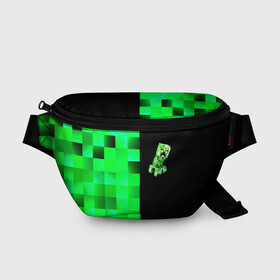 Поясная сумка 3D с принтом MINECRAFT CREEPER , 100% полиэстер | плотная ткань, ремень с регулируемой длиной, внутри несколько карманов для мелочей, основное отделение и карман с обратной стороны сумки застегиваются на молнию | blox | creeper | dungeons | game | geometry | green | neon | pixel | steve | алекс | детям | зелень | игра | кислотный | крипер | куб | логотипы игр | майнкрафт | мальчикам | мобы | неоновый | пиксель | пиксельный | подземелья